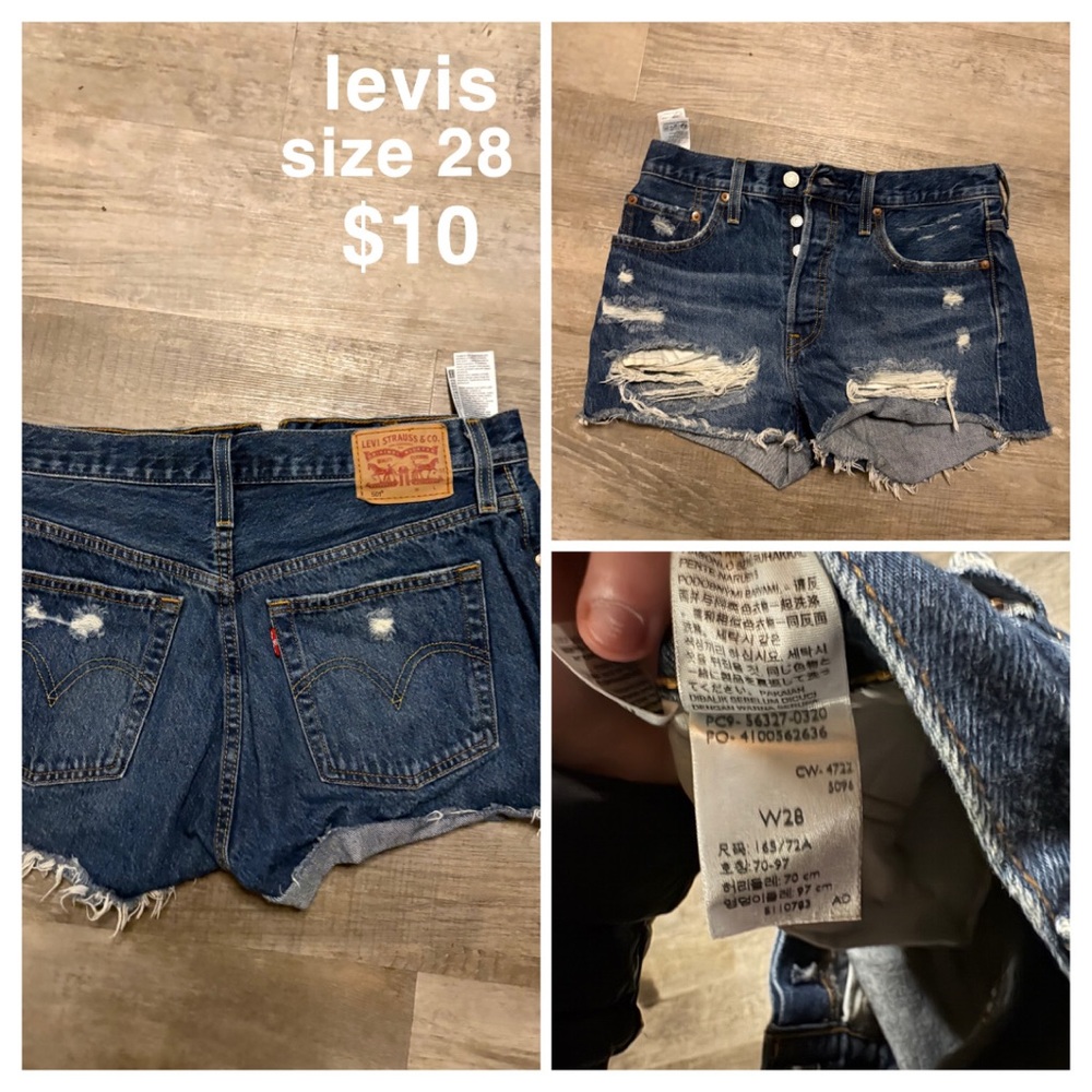 Levi's Distressed Blue Jean Shorts